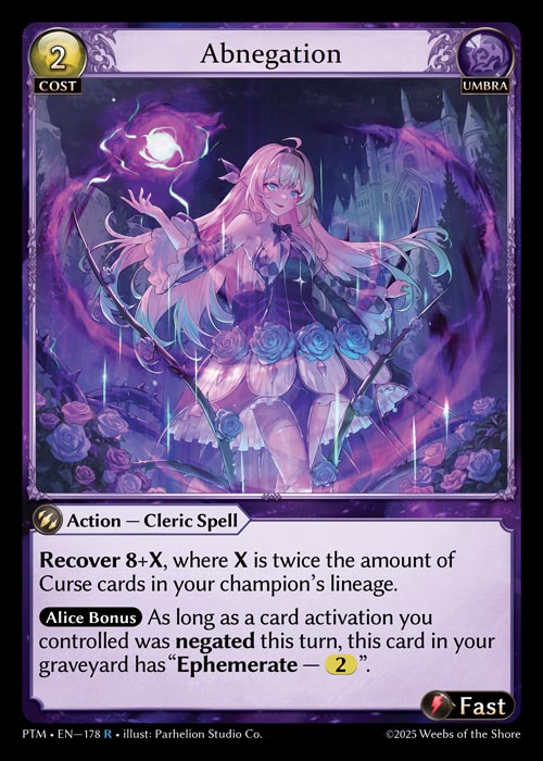 Abnegation PTM-EN-178-Foil-Rare (R) - Phantom Monarchs - Grand Archive Card