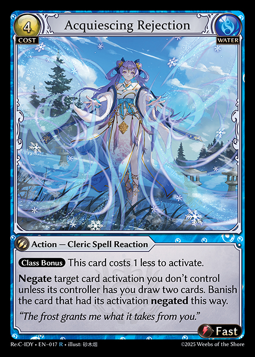 Acquiescing Rejection ReC-IDY-EN-017-Normal-Rare (R) - Re:Collection Idyll Corsage - Grand Archive Card