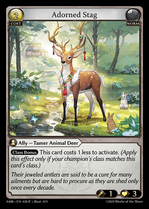 Adorned Stag AMB-EN-030-Normal-Common (C) - Mortal Ambition - Grand Archive Card