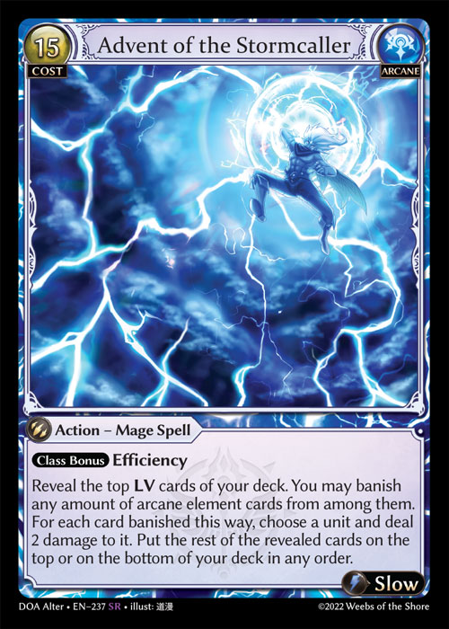Advent of the Stormcaller DOA Alter-EN-237-Normal-Super Rare (SR) - Dawn of Ashes Alter Edition - Grand Archive Card