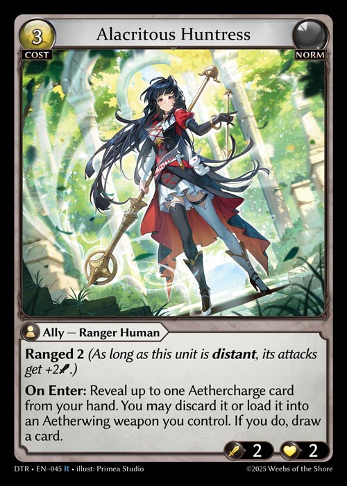 Alacritous Huntress DTR-EN-045-Normal-Rare (R) - Distorted Reflections - Grand Archive Card