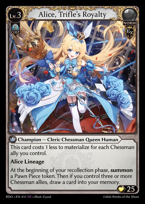 Alice, Trifle's Royalty RDO-EN-011-Foil-Super Rare (SR) - Radiant Origins - Grand Archive Card