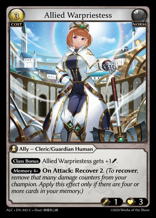 Allied Warpriestess ALC-EN-043-Normal-Uncommon (U) - Alchemical Revolution - Grand Archive Card