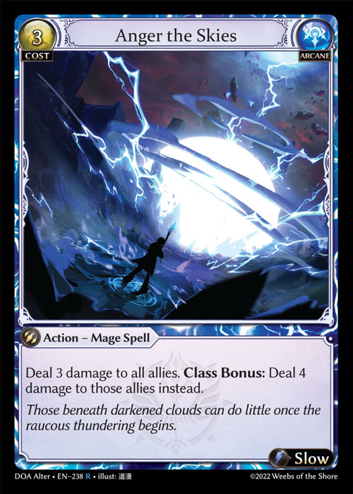 Anger the Skies DOA Alter-EN-238-Normal-Rare (R) - Dawn of Ashes Alter Edition - Grand Archive Card