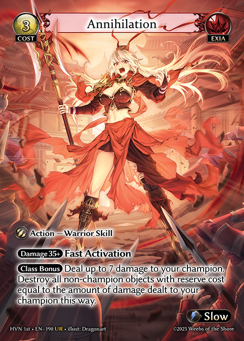 Annihilation HVN 1st-EN-190-Normal-Ultra Rare (UR) - Abyssal Heaven First Edition - Grand Archive Card