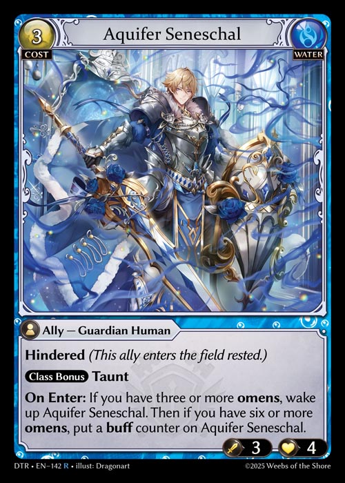Aquifer Seneschal DTR-EN-142-Normal-Rare (R) - Distorted Reflections - Grand Archive Card