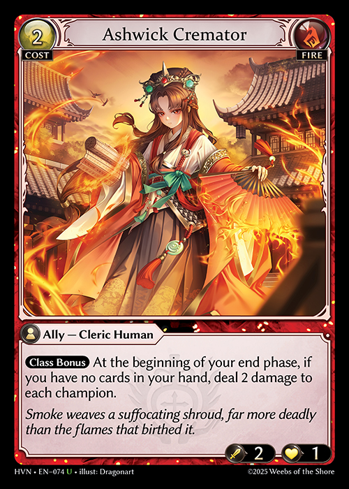 Ashwick Cremator HVN-EN-074-Foil-Uncommon (U) - Abyssal Heaven - Grand Archive Card
