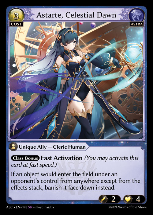 Astarte, Celestial Dawn ALC-EN-178-Normal-Super Rare (SR) - Alchemical Revolution - Grand Archive Card