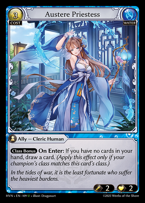 Austere Priestess HVN-EN-109-Foil-Uncommon (U) - Abyssal Heaven - Grand Archive Card