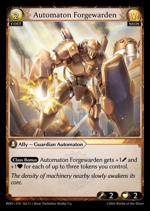Automaton Forgewarden RDO-EN-362-Foil-Uncommon (U) - Radiant Origins - Grand Archive Card