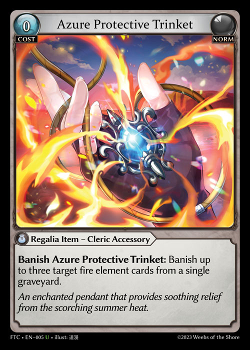 Azure Protective Trinket FTC-EN-005-Normal-Uncommon (U) - Fractured Crown - Grand Archive Card
