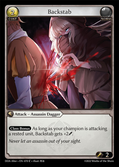Backstab DOA Alter-EN-070-Normal-Common (C) - Dawn of Ashes Alter Edition - Grand Archive Card