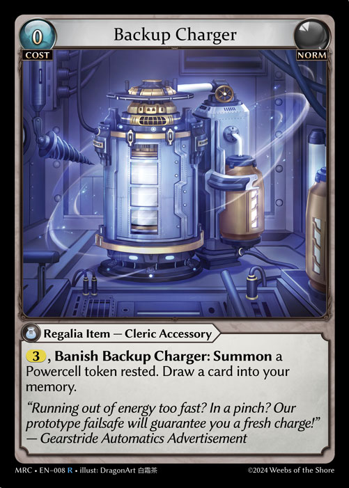 Backup Charger MRC-EN-008-Normal-Rare (R) - Mercurial Heart - Grand Archive Card