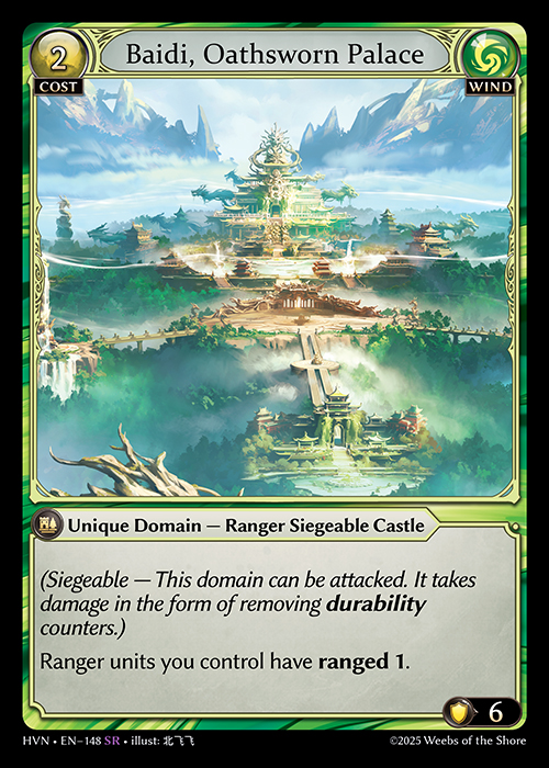 Baidi, Oathsworn Palace HVN-EN-148-Foil-Super Rare (SR) - Abyssal Heaven - Grand Archive Card