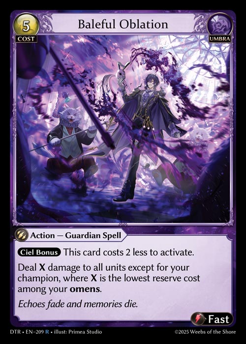 Baleful Oblation DTR-EN-209-Normal-Rare (R) - Distorted Reflections - Grand Archive Card
