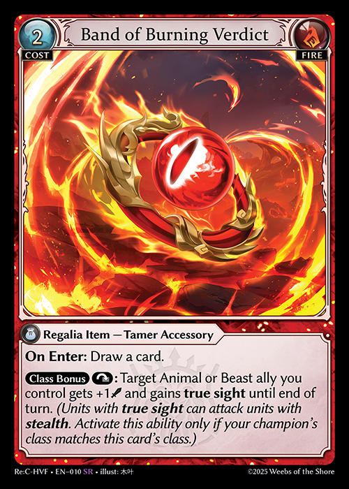 Band of Burning Verdict ReC-HVF-EN-010-Normal-Super Rare (SR) - Re:Collection Heaven's Favored - Grand Archive Card