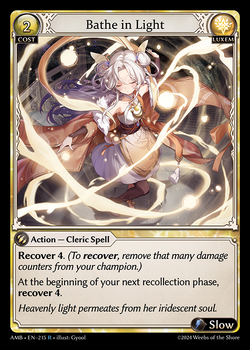 Bathe in Light AMB-EN-215-Foil-Rare (R) - Mortal Ambition - Grand Archive Card