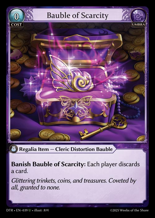 Bauble of Scarcity DTR-EN-039-Normal-Uncommon (U) - Distorted Reflections - Grand Archive Card