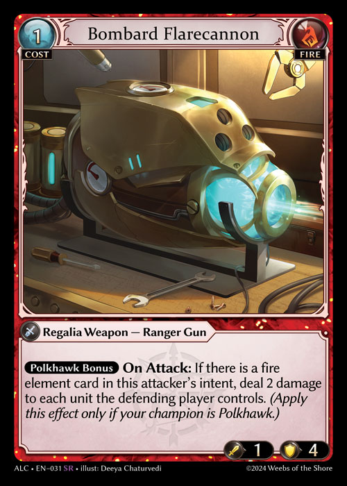Bombard Flarecannon ALC-EN-031-Normal-Super Rare (SR) - Alchemical Revolution - Grand Archive Card