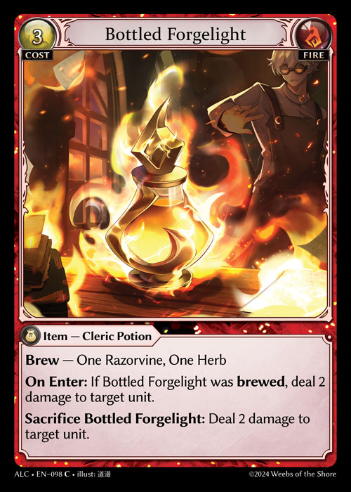 Bottled Forgelight ALC-EN-098-Normal-Common (C) - Alchemical Revolution - Grand Archive Card