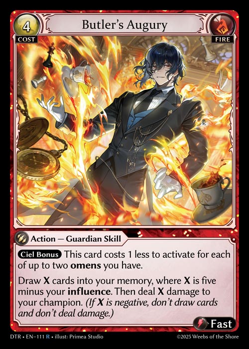 Butler's Augury DTR-EN-111-Normal-Rare (R) - Distorted Reflections - Grand Archive Card
