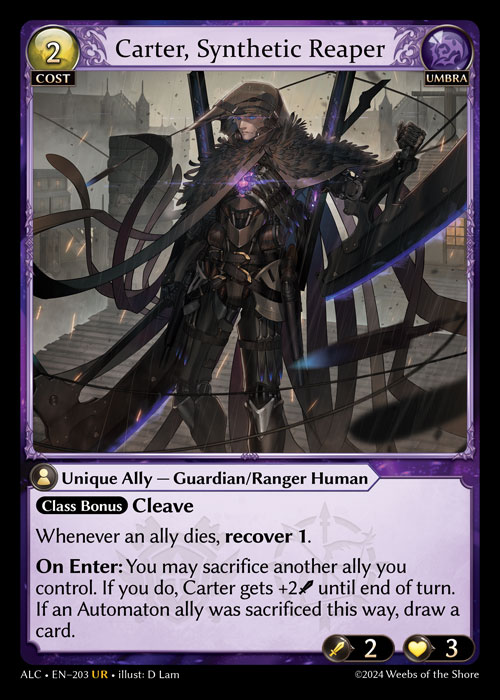 Carter, Synthetic Reaper ALC-EN-203-Normal-Ultra Rare (UR) - Alchemical Revolution - Grand Archive Card