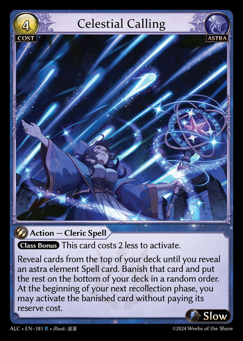 Celestial Calling ALC-EN-181-Normal-Rare (R) - Alchemical Revolution - Grand Archive Card