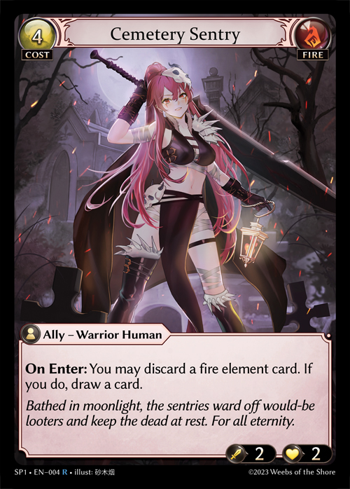 Cemetery Sentry SP1-EN-004-Foil-Rare (R) - Supporter Pack 1 - Grand Archive Card