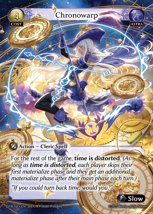 Chronowarp DTR 1st-EN-200-Normal-Ultra Rare (UR) - Distorted Reflections First Edition - Grand Archive Card