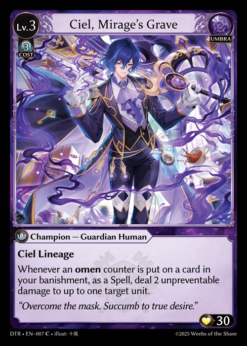 Ciel, Mirage's Grave DTR-EN-007-Normal-Common (C) - Distorted Reflections - Grand Archive Card