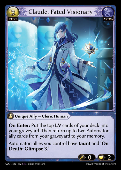 Claude, Fated Visionary ALC-EN-182-Normal-Super Rare (SR) - Alchemical Revolution - Grand Archive Card