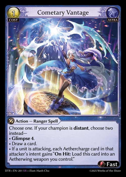 Cometary Vantage DTR-EN-201-Normal-Super Rare (SR) - Distorted Reflections - Grand Archive Card