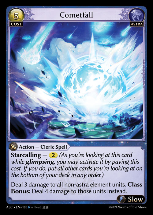 Cometfall ALC-EN-183-Normal-Rare (R) - Alchemical Revolution - Grand Archive Card