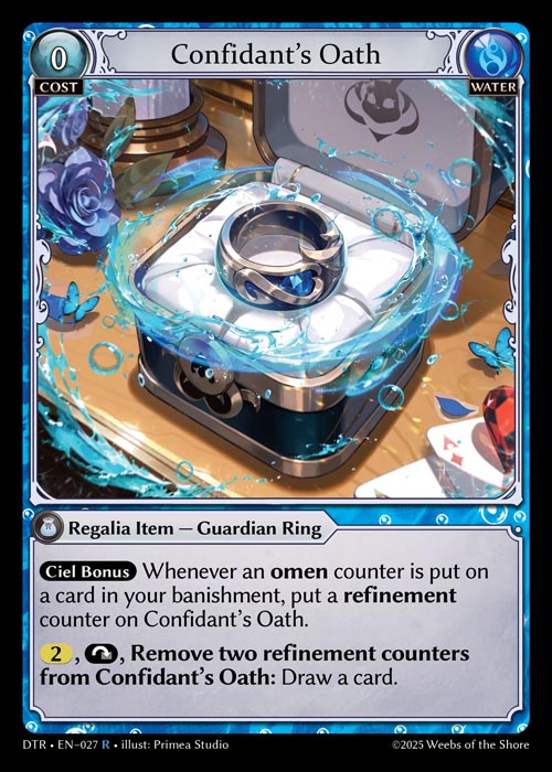 Confidant's Oath DTR-EN-027-Normal-Rare (R) - Distorted Reflections - Grand Archive Card