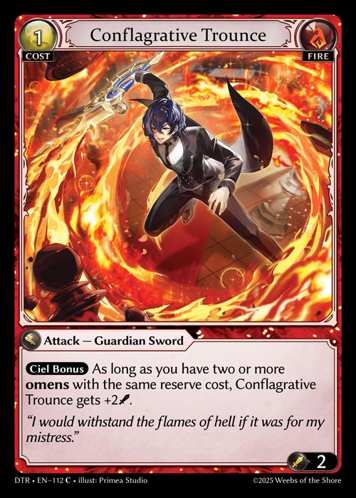 Conflagrative Trounce DTR-EN-112-Normal-Common (C) - Distorted Reflections - Grand Archive Card