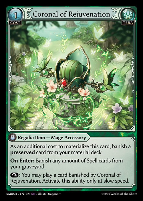 Coronal of Rejuvenation AMBSD-EN-021-Normal-Super Rare (SR) - Mortal Ambition Starter Decks - Grand Archive Card