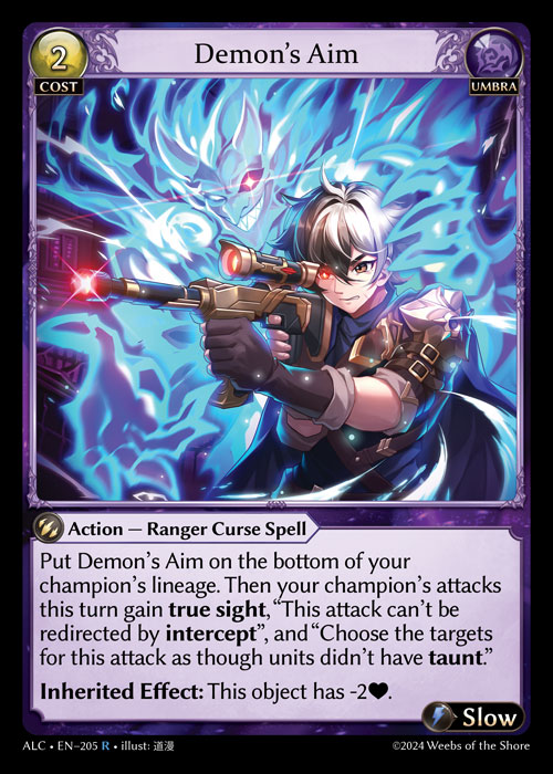 Demon's Aim ALC-EN-205-Normal-Rare (R) - Alchemical Revolution - Grand Archive Card