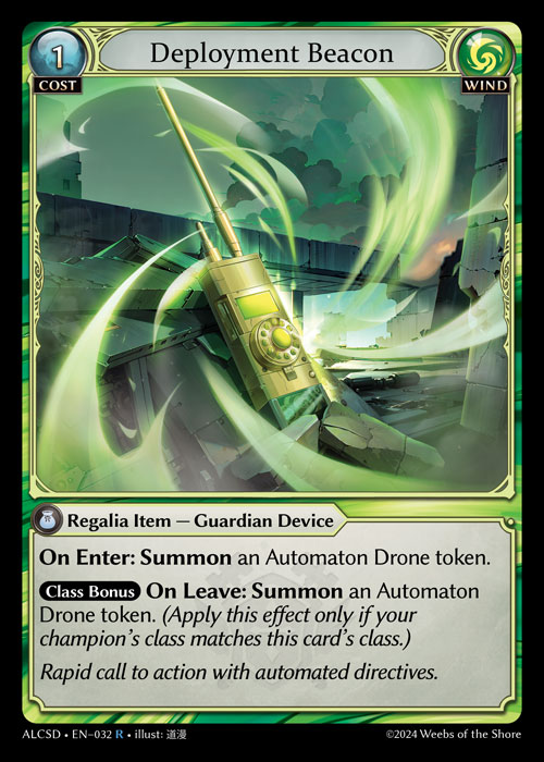 Deployment Beacon ALCSD-EN-032-Normal-Rare (R) - Alchemical Revolution Starter Decks - Grand Archive Card