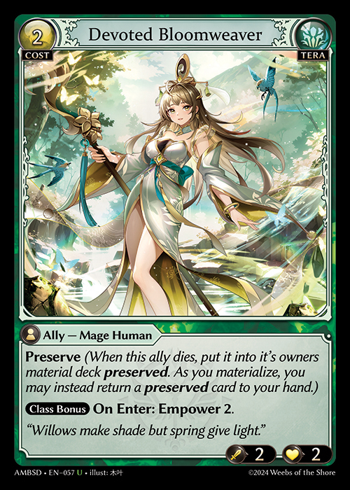 Devoted Bloomweaver AMBSD-EN-057-Normal-Uncommon (U) - Mortal Ambition Starter Decks - Grand Archive Card