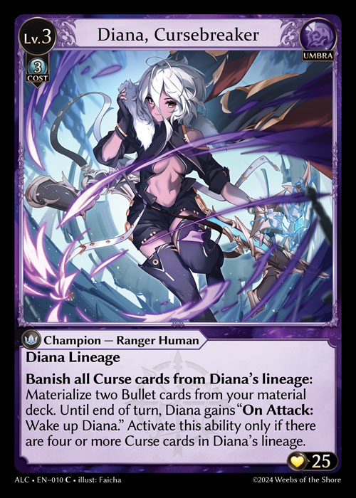 Diana, Cursebreaker ALC-EN-010-Normal-Common (C) - Alchemical Revolution - Grand Archive Card