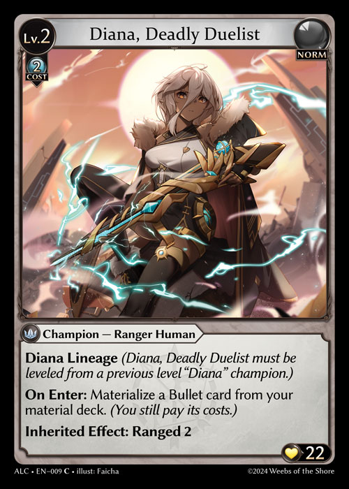 Diana, Deadly Duelist ALC-EN-009-Normal-Common (C) - Alchemical Revolution - Grand Archive Card