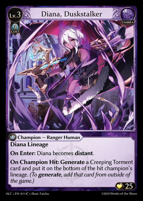 Diana, Duskstalker ALC-EN-011-Normal-Common (C) - Alchemical Revolution - Grand Archive Card