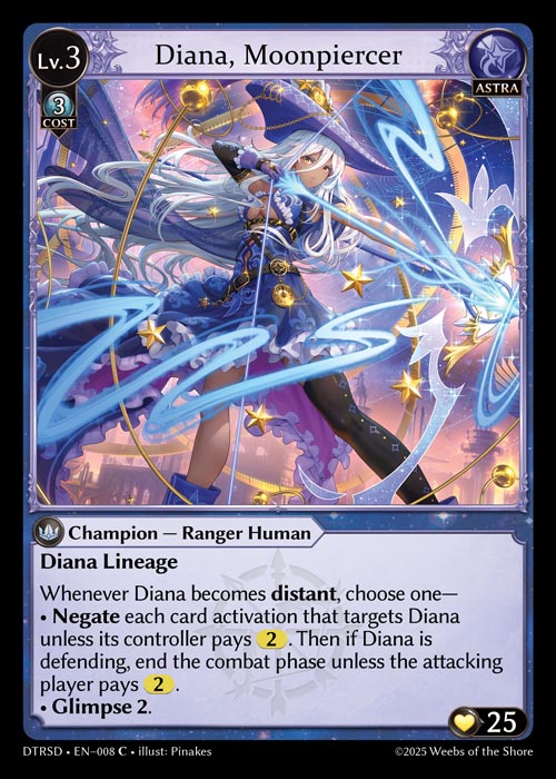 Diana, Moonpiercer DTRSD-EN-008-Normal-Common (C) - Distorted Reflections Starter Decks - Grand Archive Card