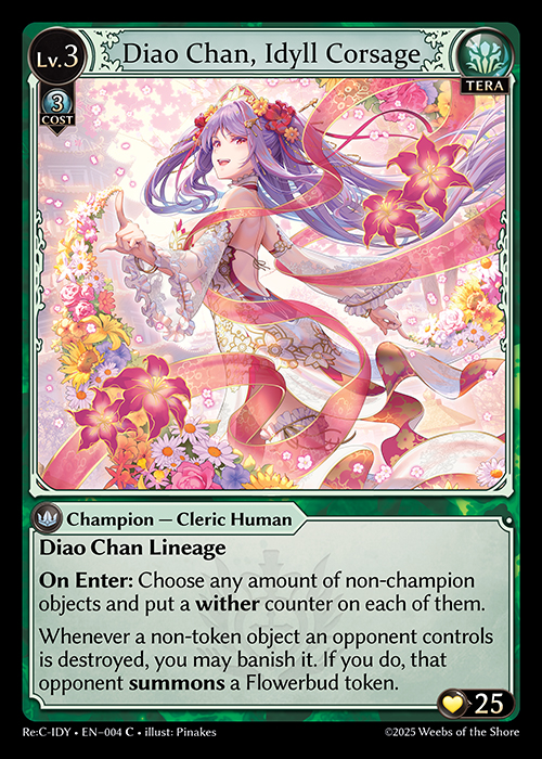 Diao Chan, Idyll Corsage ReC-IDY-EN-004-Normal-Common (C) - Re:Collection Idyll Corsage - Grand Archive Card