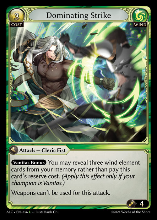Dominating Strike ALC-EN-156-Normal-Uncommon (U) - Alchemical Revolution - Grand Archive Card