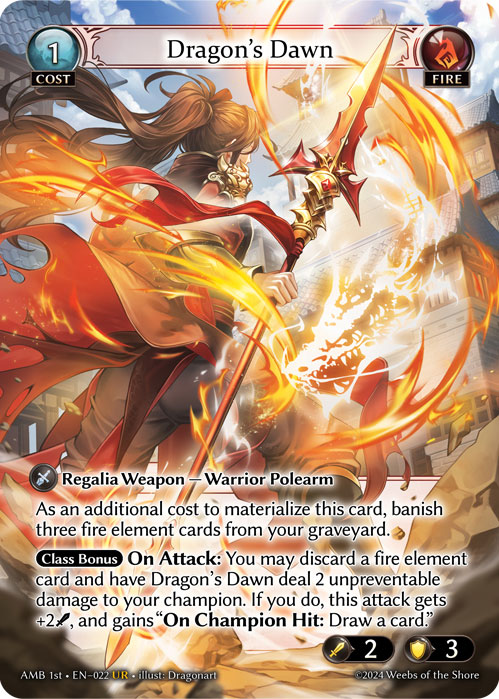 Dragon's Dawn AMB 1st-EN-022-Normal-Ultra Rare (UR) - Mortal Ambition First Edition - Grand Archive Card