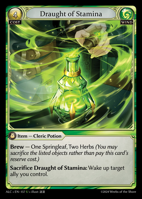 Draught of Stamina ALC-EN-157-Normal-Uncommon (U) - Alchemical Revolution - Grand Archive Card