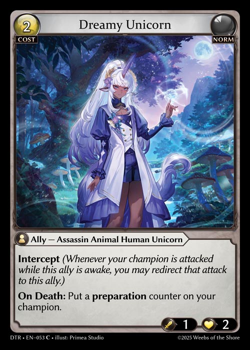 Dreamy Unicorn DTR-EN-053-Normal-Common (C) - Distorted Reflections - Grand Archive Card