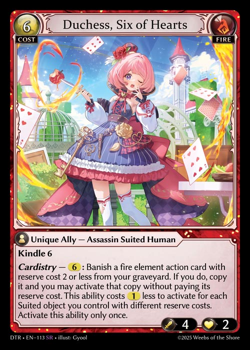 Duchess, Six of Hearts DTR-EN-113-Normal-Super Rare (SR) - Distorted Reflections - Grand Archive Card