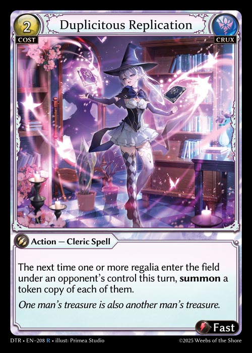 Duplicitous Replication DTR-EN-208-Normal-Rare (R) - Distorted Reflections - Grand Archive Card